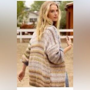 NWT Anthropologie Women's Multicolor Striped Cardigan